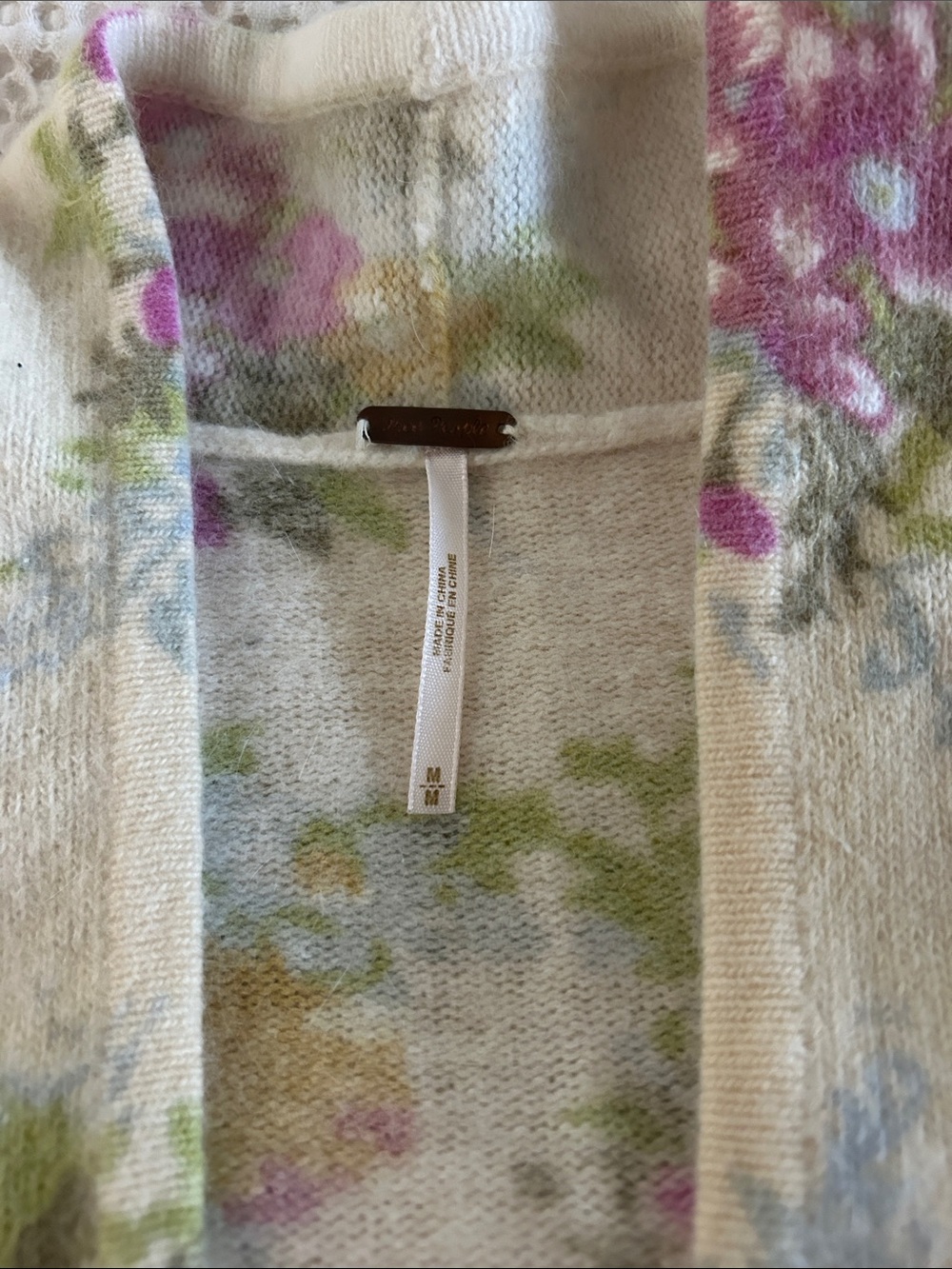 Free People Floral Cream Cropped Cardigan - Picture 2 of 5